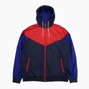 Veste coupe-vent pour homme, bleue, entièrement zippée, respirante, en toile de nylon, vêtements de sport, séchage rapide, doublure en mesh, imperméable, avec capuche, pour activités de plein air - Product Image 1