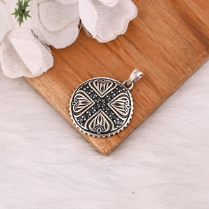 Collier pendentif bohème en argent sterling 925 avec CZ noir, best-seller, bijoux personnalisés pour femmes, bijoux fins - Product Image 4