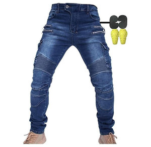 Jean en denim respirant renforcé d'aramide DAIZEN STAR pour moto avec protection en Kevlar, polyester/coton de haute qualité - Product Image 1
