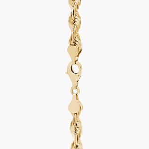 8" Diamond Cut <b>Rope</b> Chain <b>Bracelet</b> in Yellow Gold - Product Image 3