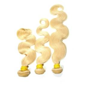 Extensions de cheveux humains indiens Remy, ondulations profondes lâches, blond doux, style Water Wave, ondulations naturelles, 100g - Product Image 1