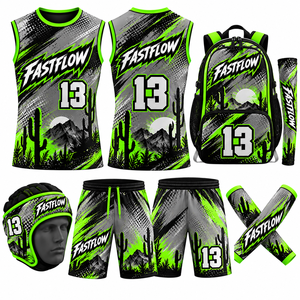 Custom <b>Blank</b> Package Deal Quarterback Training <b>Flag</b> 7 on 7 Sublimated Compression Jerseys 7v7 Football Uniform - Product Image 3