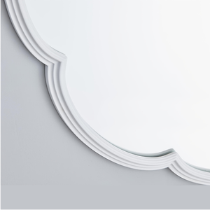 Miroir mural rond en bois d'ingénierie Smart Art, finition blanche moderne, pour dressing, salon, couloir - Product Image 5