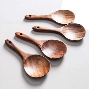 Cuchara de madera con mango largo para degustación, café, té, sopa, miel; cuchara agitadora de madera para café, té, leche en polvo - Product Image 2