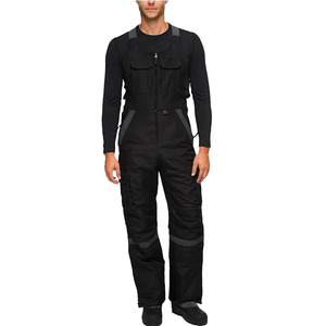 Combinaison de travail noire en polyester pour homme, résistante à l'abrasion, avec plusieurs poches et bandes réfléchissantes - Product Image 6