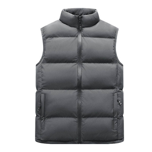 Custom Logo <b>Men</b> Hooded Puffer Vest Drawstring Hood <b>Thermal</b> Heat Retention Vest - Product Image 2