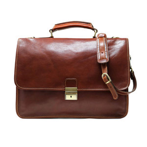 Sac pour ordinateur portable de qualité supérieure, en cuir véritable, durable, design personnalisé, couleur unie, grande capacité, écologique, léger - Product Image 1