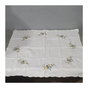 Chinese Style Customizable Cotton Yellow Border & Flower Retro <b>Table</b> Embroidered Rectangular Dinning <b>Table</b> Picnic Camping Cloth - Product Image 3