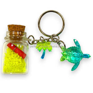 Bouteille de sable durable à motif animal imprimée UV avec breloques, porte-clés souvenir coloré, article cadeau, logo personnalisé, anniversaire - Product Image 5