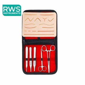 RWS INSTRUMENTS Set de Entrenamiento de Sutura, Modelo de Piel para Práctica, Herramientas Quirúrgicas de Acero Inoxidable, Certificación CE Clase II para Uso Médico - Product Image 1