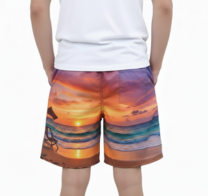 Shorts de Playa para Hombre y Mujer, con Logotipo Personalizado, Transpirables, de Secado Rápido, de Poliéster/Algodón, Sublimación Completa - Product Image 2