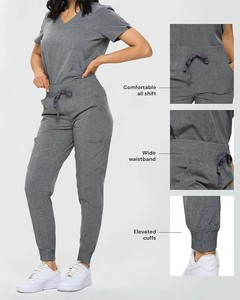 Wholesale Grey Printed Scrub <b>Sets</b> Fashion Medical Uniforms Cotton Fabric Hospital Nursing Scrubs Stylish <b>Doctor</b> Suits Unisex - Product Image 5