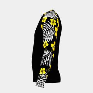 Camiseta de Manga Larga de Alto Rendimiento con Estampado de Flores y Hojas de Palma |   Camiseta de Compresión de Secado Rápido para Natación, Spandex/Poliéster 220g - Product Image 4