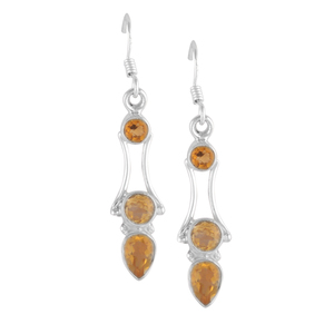 Bohemian Gypsy Energy High Design 925 Sterling Silver Amethyst Three Stone Dangle Earrings Handmade Natural Gemstone - Product Image 3