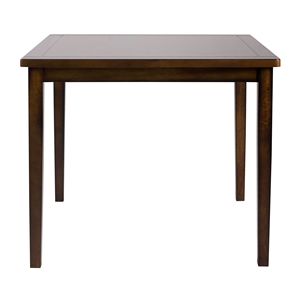 Rifinitura Espresso 5 pz Set da pranzo altezza bancone in ecopelle nera imbottita sedie in legno per cucina e sala da pranzo - Product Image 4