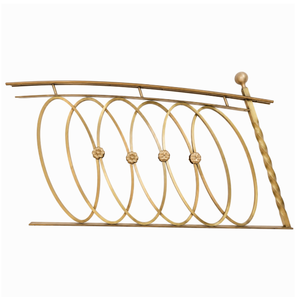 Balustrade de balcon moderne en laiton doré, motif géométrique floral ovale, main courante décorative - Product Image 2