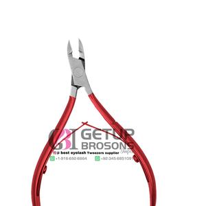 Alicates Profesionales para Cutículas de Acero Inoxidable con Recubrimiento en Polvo Rojo, Cuchilla Recta, Instrumento de Belleza, con su Propio Logotipo - Product Image 6