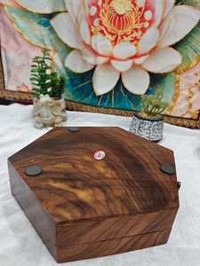 Duty free Sheesham Wood Hexagon Dry Fruit & Spice <b>Box</b> | Handmade Masala <b>Box</b> from Vrindavan | Premium Natural Wooden Storage - Product Image 6