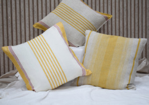 Funda de Cojín 100% Lino Puro con Rayas Amarillas, Fundas Decorativas para Almohadas, Funda de Almohada para Sala de Estar, Fabricante Mayorista - Product Image 4