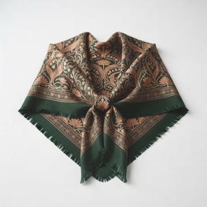 Cashmere Cape Top Large Shawl Loose Pullover Triangle Knit Argyle Pattern Trendy - Product Image 2