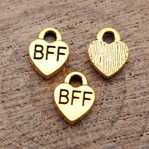 Amuleto de Corazón BFF de 9.3x7mm en Tono Dorado, Aleación de Zinc, Símbolo de <span class=keywords><strong>Amistad</strong></span> para Tirador de Cremallera de Mochila - Product Image 2