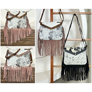 กระเป๋าสะพายข้างหนังวัวมีขอบกระเป๋าสำหรับผู้หญิงตะวันตกกระเป๋าถือหนังแท้สีน้ำตาลกระเป๋าของขวัญขายดีสำหรับเธอ - Product Image 1