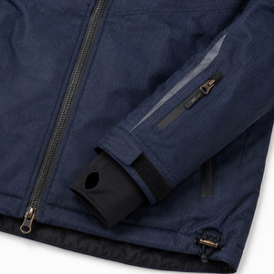 Men's <b>Waterproof</b> Hooded Ski <b>Jacket</b> Dark Blue Polyester Synthetic Insulation Windproof Outdoor Wear - Product Image 5