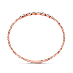 Graduated Pear-Shaped Cluster Diamond Beaded <b>Bangle</b> <b>Bracelet</b> - Product Image 4