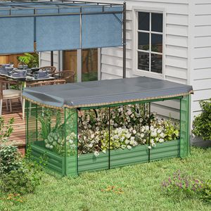 Fioriera in Metallo Zincato Stile Classico, Protezione per Piante Verdi, Ombreggiatura e Gabbia per Fiori e Ortaggi, Letto Rialzato da Giardino - Product Image 2