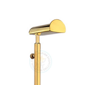 For Modern Stainless Steel Custom Logo Luxury <b>Gold</b> Freestanding Display Stand for Clothing Store <b>Backpack</b> Handbag Purse - Product Image 2