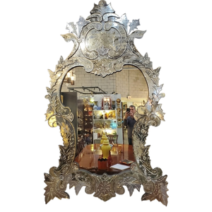 Miroir baroque vénitien de style antique élégant | Miroir décoratif mural de luxe pour salon, hall d'hôtel et décoration intérieure - Product Image 1