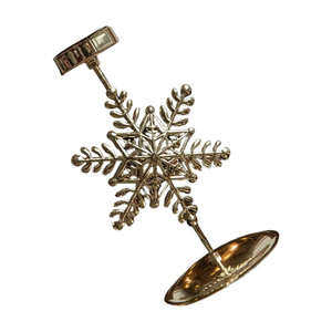 Messing-Schneeflocken-Kerzenhalter Weihnachtliche Heimdekoration Langlebiger Metall-Kerzenständer Event- und Hochzeits-Styling Vielseitig Einsetzbar - Product Image 1