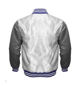 Veste universitaire personnalisée OEM, veste bomber en satin pour homme, veste de baseball, broderie personnalisée - Product Image 2