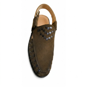 New Design LEATHER STUDIO Peshawari Chappal Sandals Rubber+Leather Handmade Light Weight Peep Toe Cross-Strap Buckle Strap All - Product Image 4