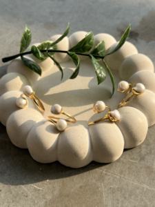 Anillo Abierto Ajustable Chapado en Oro con Doble Perla de Agua Dulce, Anillo Delicado con Perla Barroca, Joyería de Piedra de Nacimiento de Junio - Product Image 4