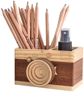 Vintage <b>Camera</b> Desk Wooden Pencil <b>Pen</b> Holder Organizer Accessories for Office Home Decoration - Product Image 6