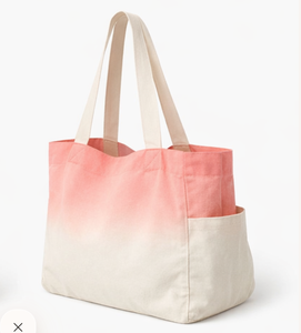 Sac de plage personnalisé avec dégradé de couleurs, nouveau design, sac à main cadeau pour femme, ambiance estivale, sac fourre-tout en toile de coton pour la plage - Product Image 2