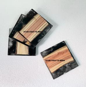 Best Quality Eco-Friendly Round Wood Terrazzo Marble Coasters Set Custom Logo Tea <b>Cup</b> <b>Mats</b> Pads Kitchen Tabletop Exclusive - Product Image 4