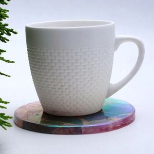 Atractivo Posavasos de Cuarzo Rosa en Bruto con Punta Pulida, Posavasos de Cristal de Cuarzo Aura Arcoíris con Fieltro, Posavasos de Gema de Cuarzo Pulido para Tazas - Product Image 5