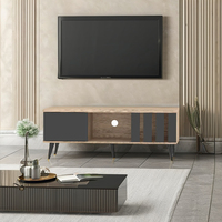 Meuble TV moderne en bois FURNIZONE, avec rangement, pour salon, chambre, bureau à domicile, appartement, fabriqué en Malaisie, 26_0083