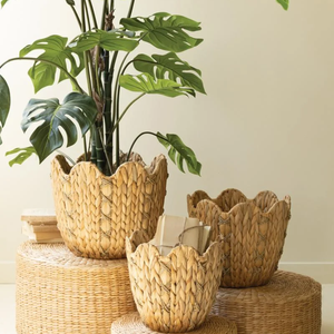 Panier de rangement multifonction en jacinthe d'eau naturelle tressée pour la maison et le jardin, vente en gros - Product Image 4