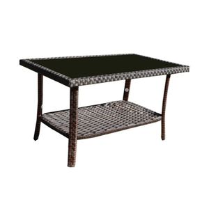 Divano da esterno in rattan marrone a 4 pezzi con cuscini, set di mobili da giardino - Product Image 4