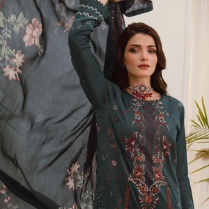 Trajes Salwar Kameez de 3 Piezas para Mujer, Estilo Indio-Pakistaní, con Bordado Intenso, Diseño Étnico Moderno, Algodón Puro, Venta al Por Mayor - Product Image 3