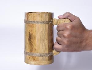 Chope à bière vintage en bois, style classique moderne, écologique, faite à la main, étanche, sans danger pour les aliments, cadeau de retraite - Product Image 3