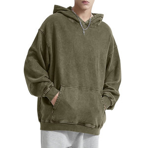 Sweat-shirts à capuche pour hommes de haute qualité, style streetwear, effet délavé à l'acide, coupe ample, légers - Product Image 1