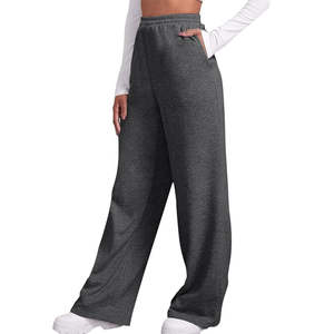 Pantalones Deportivos de Mujer para Otoño, Cintura Elástica, Corte Acampanado, Bolsillos, Cintura Media, Ajuste Regular, Anti-Pilling, de Felpa - Product Image 1