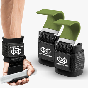 Ganchos de levantamiento de pesas personalizados de alta resistencia con soporte para muñecas y agarres potentes para peso muerto, dominadas y remadas - Product Image 1