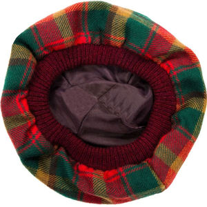 Chapeau Tam O Shanter en laine mélangée à bande élastique souple pour les Jeux des Highlands, motif feuille d'érable et tartan, casquette traditionnelle - Product Image 2