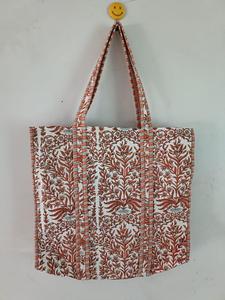 Bolsa de Mano Acolchada de Algodón con Estampado Artesanal Indio, Diseño Floral Vintage Ecológico para Uso Diario, Precio al por Mayor - Product Image 3