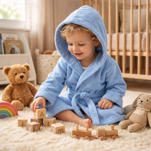 Albornoz Infantil con Capucha de Algodón BCI, Suave y Absorbente, para Niños Pequeños, con Etiqueta Privada, Logotipo Personalizado, OEM, para Uso en el Baño o Armario - Product Image 5